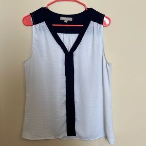 Dark blue/white top